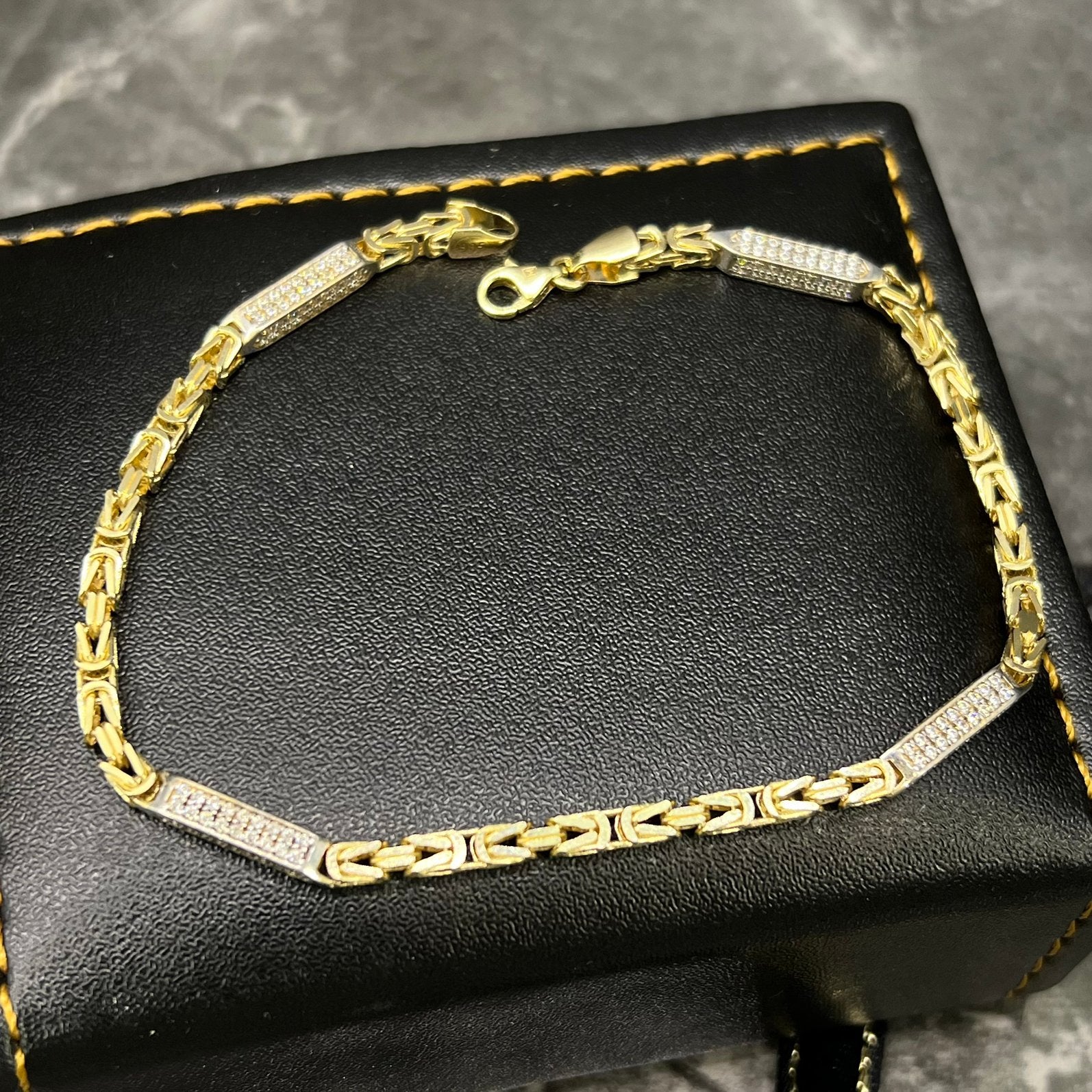 14k gouden armband koningsschakel nieuw, Ophalen of Verzenden, Nieuw, Goud