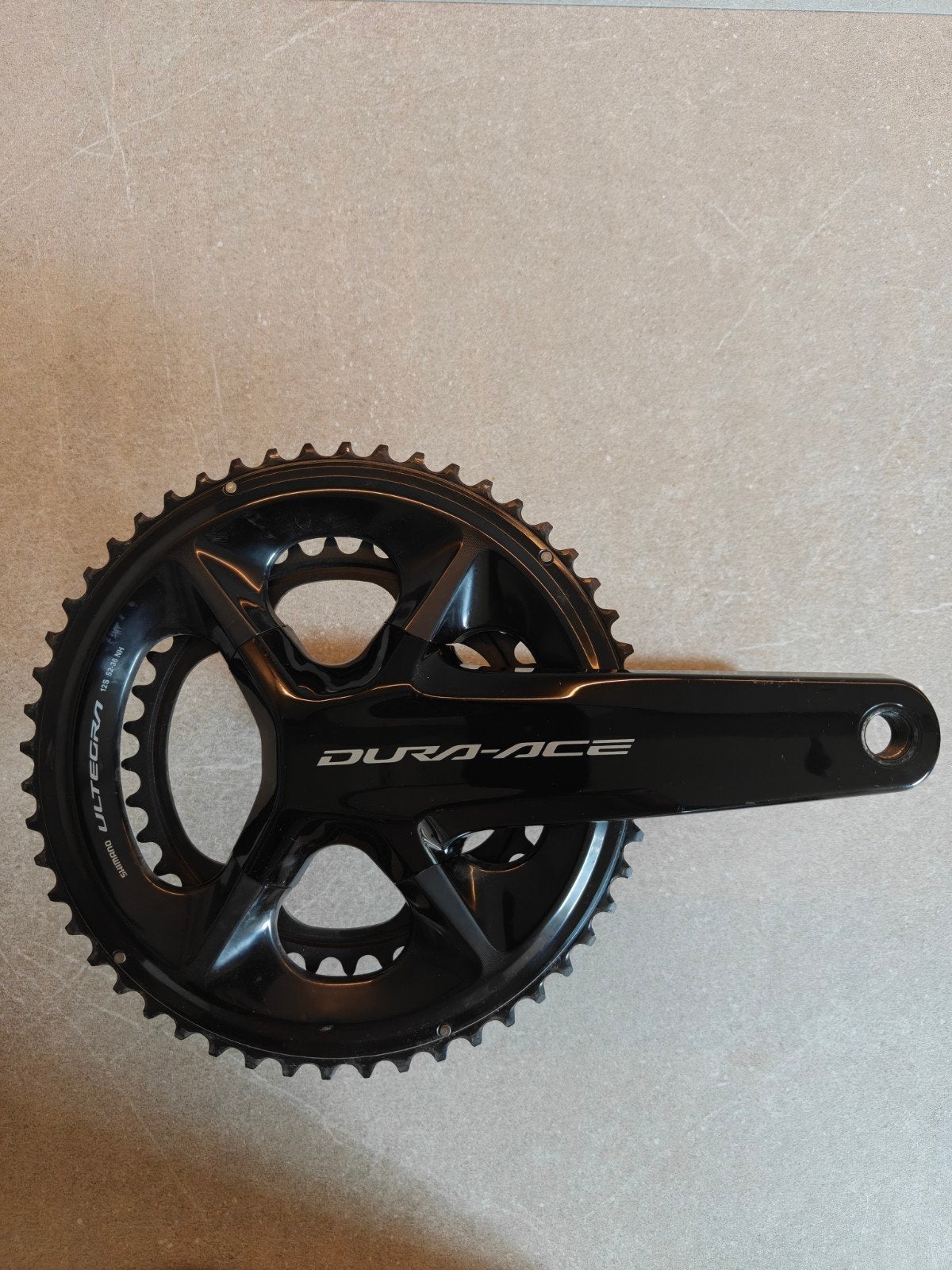 ZGAN Shimano Dura Ace crankstel 175 mm, Crankstel of Pedalen, Ophalen of Verzenden, Zo goed als nieuw, Aluminium
