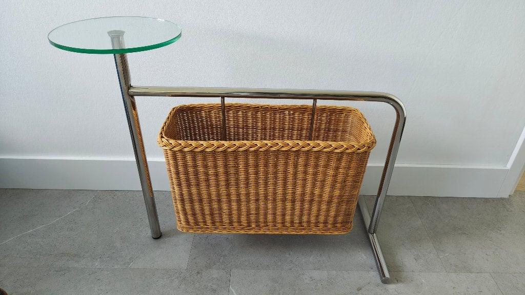 Zanotta,Type Potto, bijzettafel met lectuurbak,Andrea Branzi, Huis en Inrichting, Overige materialen, Gebruikt, Rond, 55 tot 75 cm