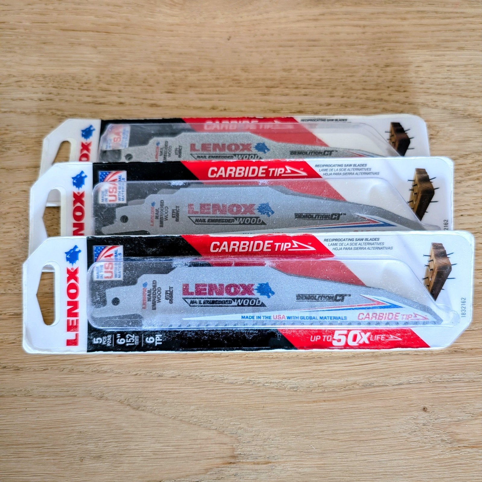 Nieuw: Lenox 6" Carbide Demolition Reciprozaagbladen (5-Pack, 70 mm of meer, Lenox, Nieuw, Ophalen of Verzenden
