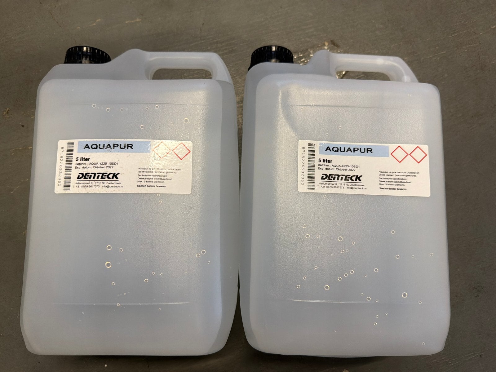 AQUAPUR Gedestilleerd Water 5 Liter - DENTECK, Ophalen of Verzenden, Nvt, Nvt, Nvt