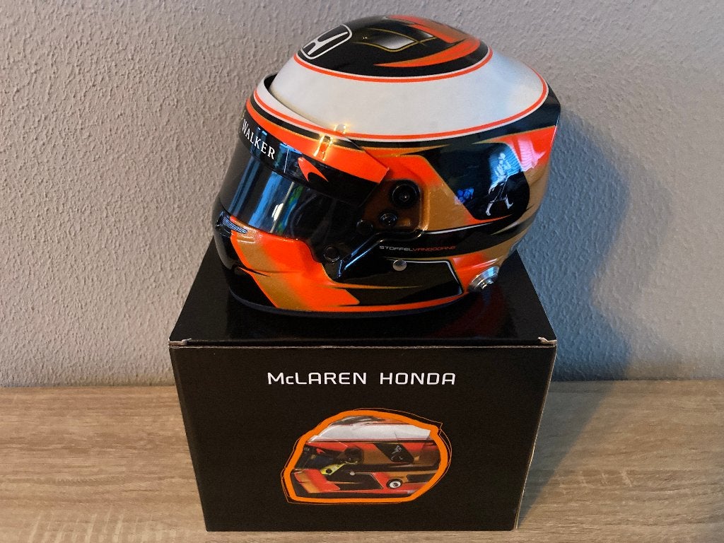 ✅ Stoffel Vandoorne 1:2 helm 2017 Mclaren Honda Formule 1, Ophalen of Verzenden, Nieuw, Formule 1