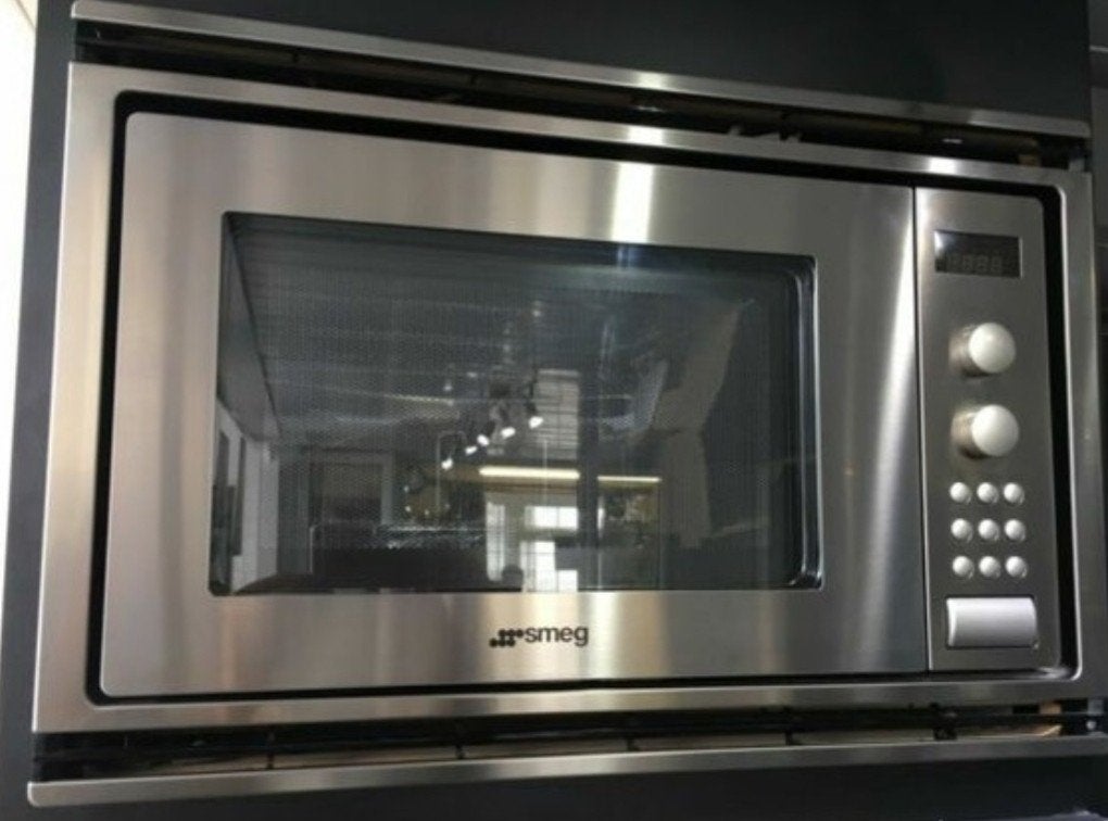 SMEG FME24X-1 Inbouwmagnetron RVS, Ophalen of Verzenden, Draaiplateau