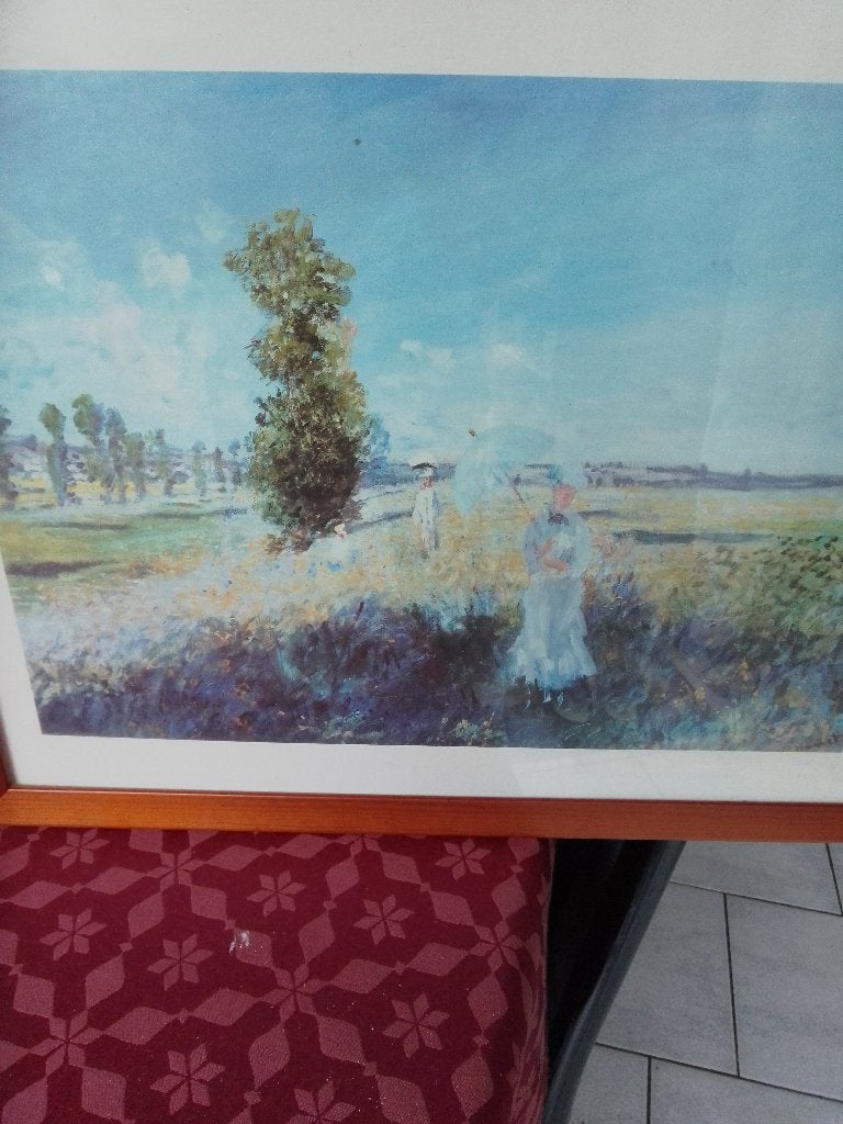 Beeld Wandeling van Claude Monet, Achter glas, Ophalen of Verzenden, Landschap, Overige technieken