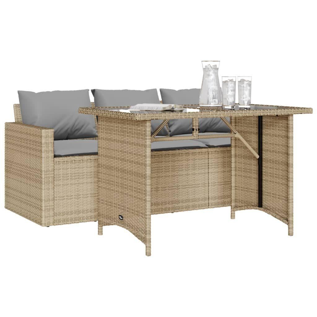 Loungeset Dallas Tuinset met kussens poly rattan beige, Verzenden, 3 zitplaatsen, Nieuw, Loungeset