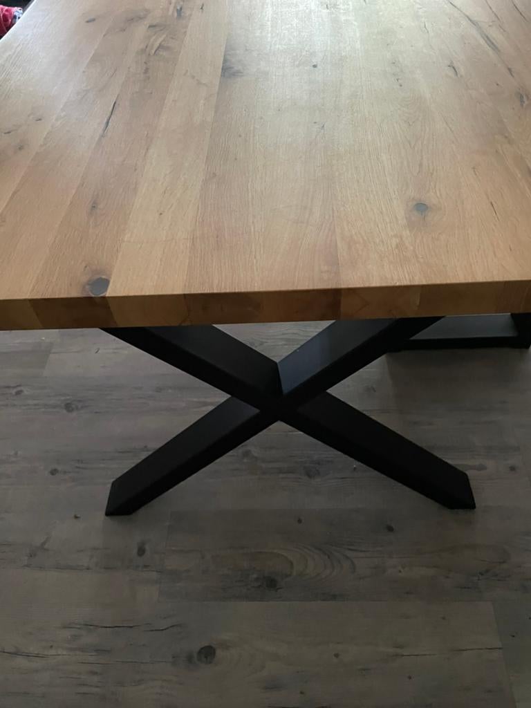 Eetkamertafel met bank, Huis en Inrichting, Tafels | Eettafels, Ophalen, Eikenhout, 200 cm of meer, 50 tot 100 cm