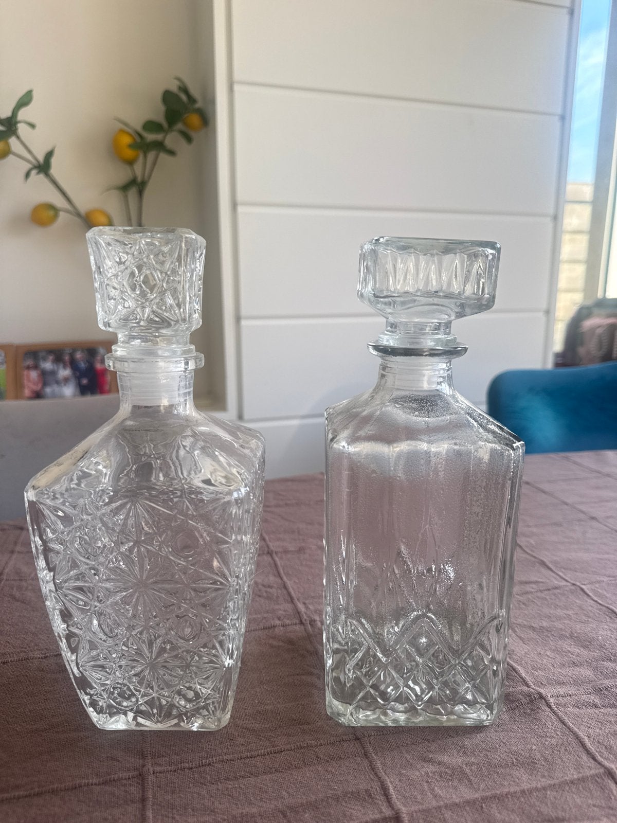 Set van 2 Glazen Karaffen met Stop - Decoratief, Ophalen of Verzenden