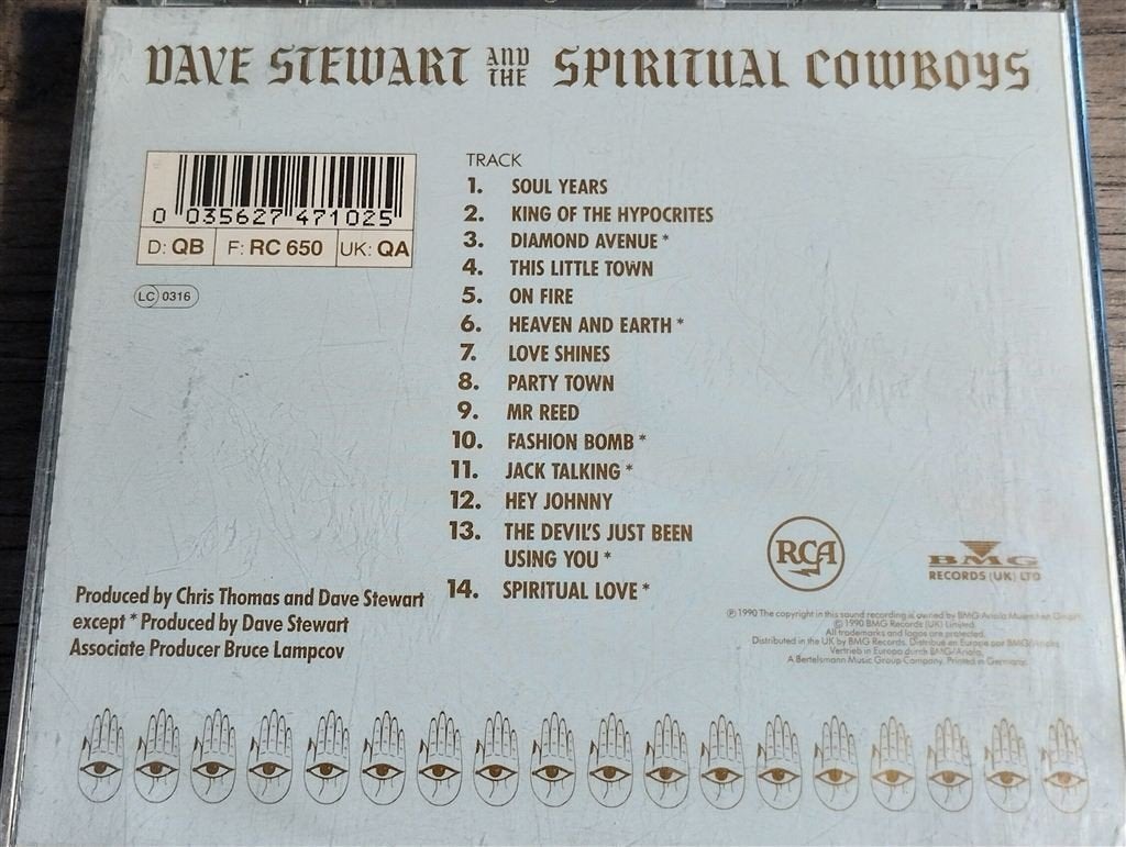 Dave Stewart And The Spiritual Cowboys, Ophalen of Verzenden, Zo goed als nieuw, Pop