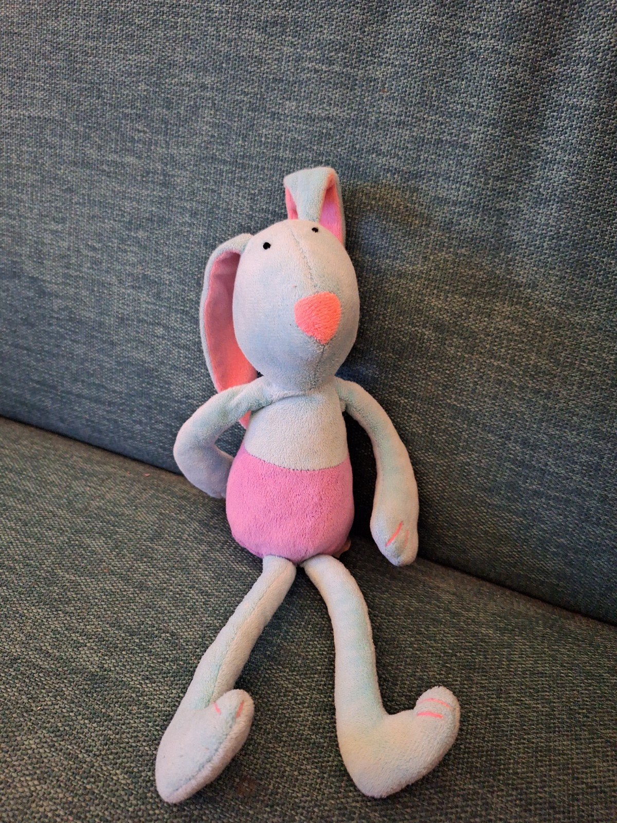 Jumbo Konijn Knuffel - Blauw/Roze, Overige merken, Konijn, Ophalen of Verzenden, Zo goed als nieuw