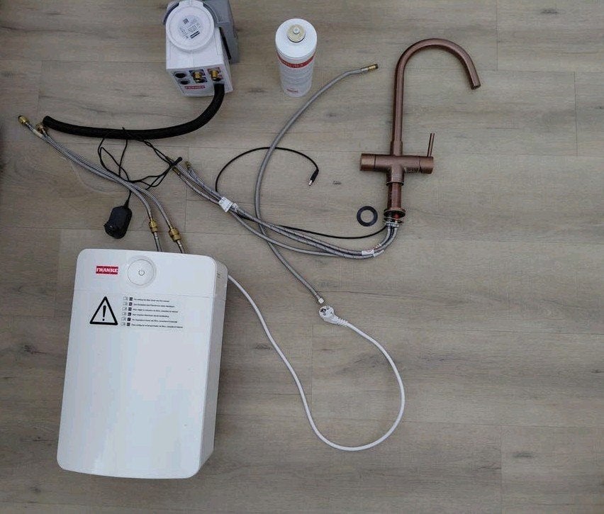 Franke Flow kraan met warm water boiler, Ophalen of Verzenden, Metaal, Meerkleurig, Overige typen