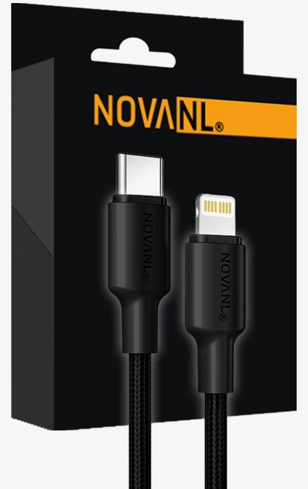 NovaNL Lightning naar USB-C lader | 1 meter | nylon, Telecommunicatie, USB-C, Info@verbietech.nl, NovaNL, Nieuw