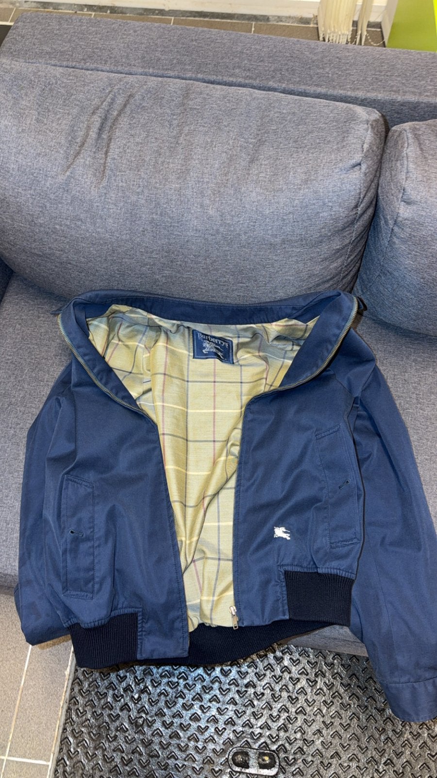 Vintage Burberrys Harrington, Ophalen, Gedragen, Maat 46 (S) of kleiner, Blauw