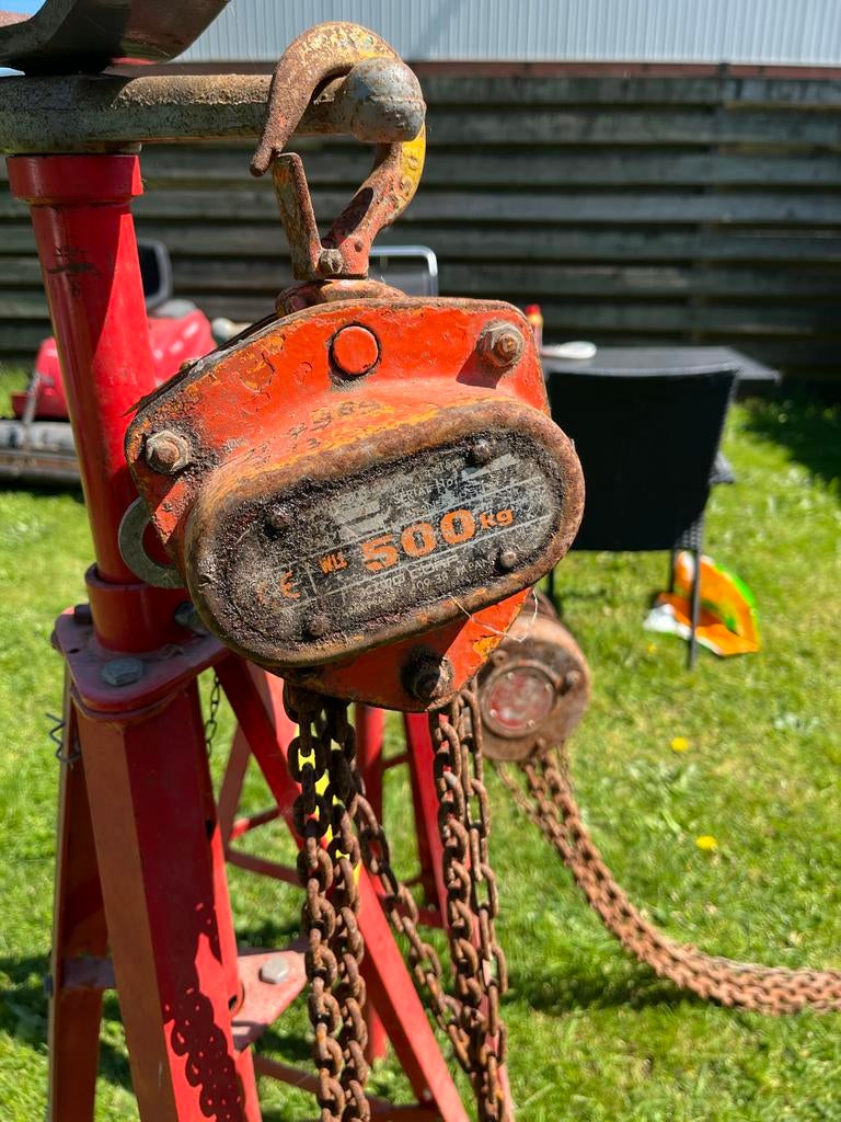 Set van 2 Kettingtakels: 1 Ton en 0.5 Ton, Ophalen of Verzenden, Gebruikt, Handmatig