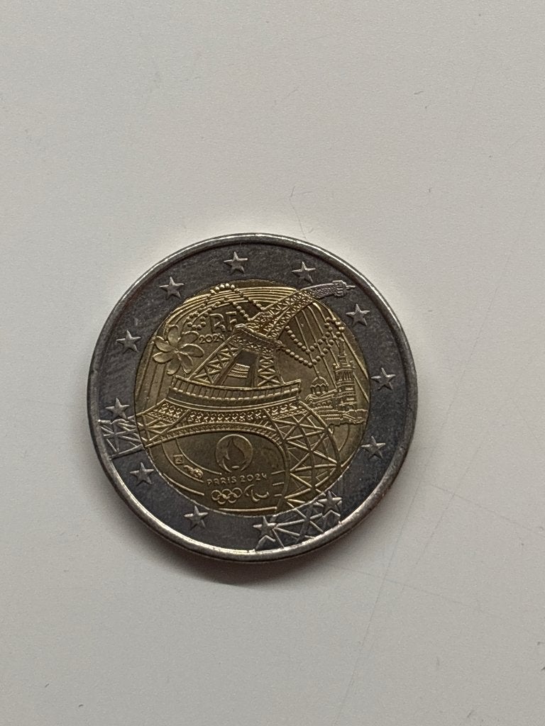 Munt Olympische Spelen parijs, Ophalen, 2 euro, Frankrijk, Losse munt