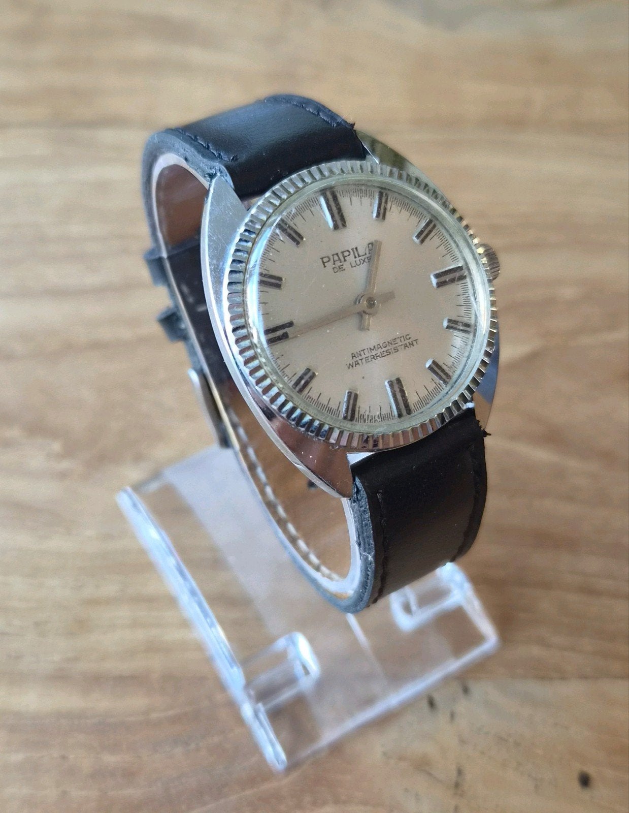 Vintage Papillon horloge, Ophalen of Verzenden, Staal, Overige merken, 1960 of later