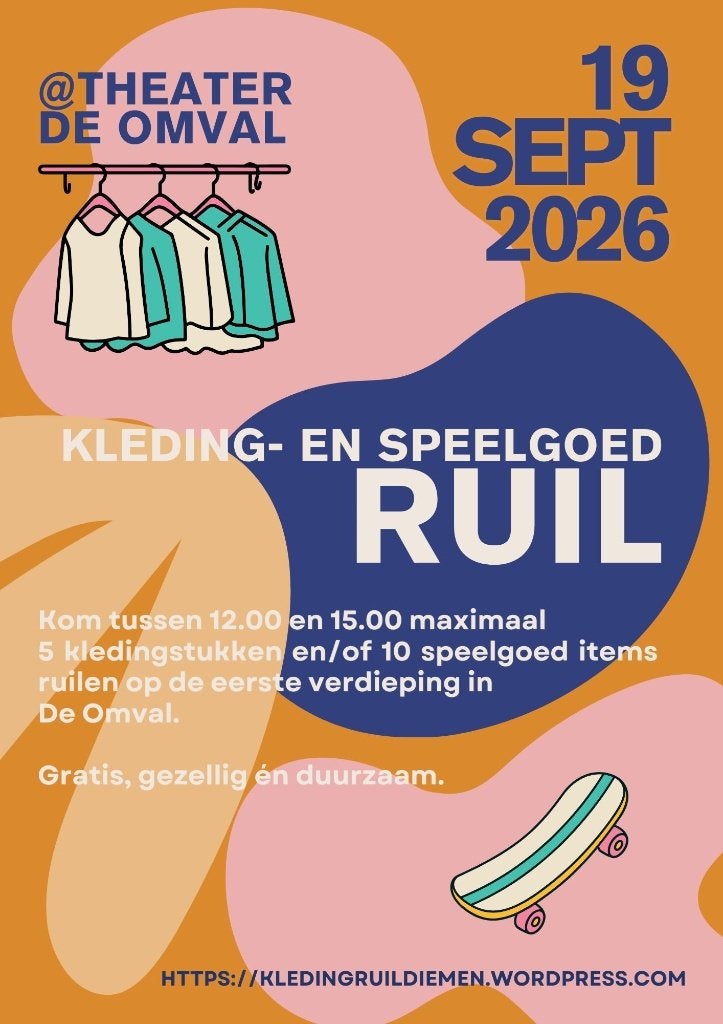 Kledingruil | Clothing swap | Speelgoedruil | gratis | 19-09, Tickets en Kaartjes, Evenementen en Festivals, Eén persoon