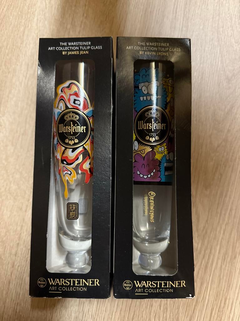 Warsteiner Art Collection Tulip Glazen - James Jean & Kevin, Ophalen of Verzenden