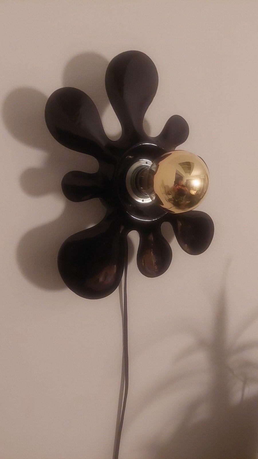 zeldzame keramieke duitse wandlamp pan goebel(kleks) jaren70, Ophalen of Verzenden, Zo goed als nieuw, Keramiek, E27 (groot)