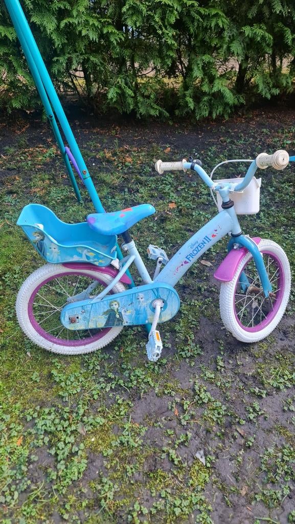 Frozen kinderfietsje met duwstang, Ophalen