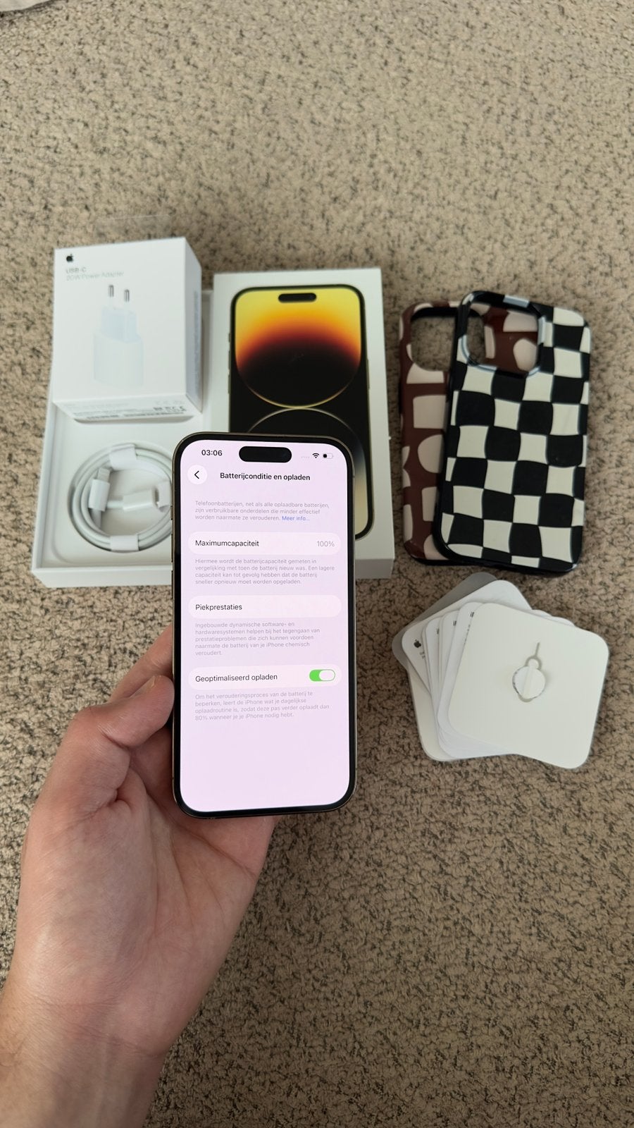 Foto 8 van Te koop iPhone 14 Pro 128GB Goud – Zo goed als nieuw