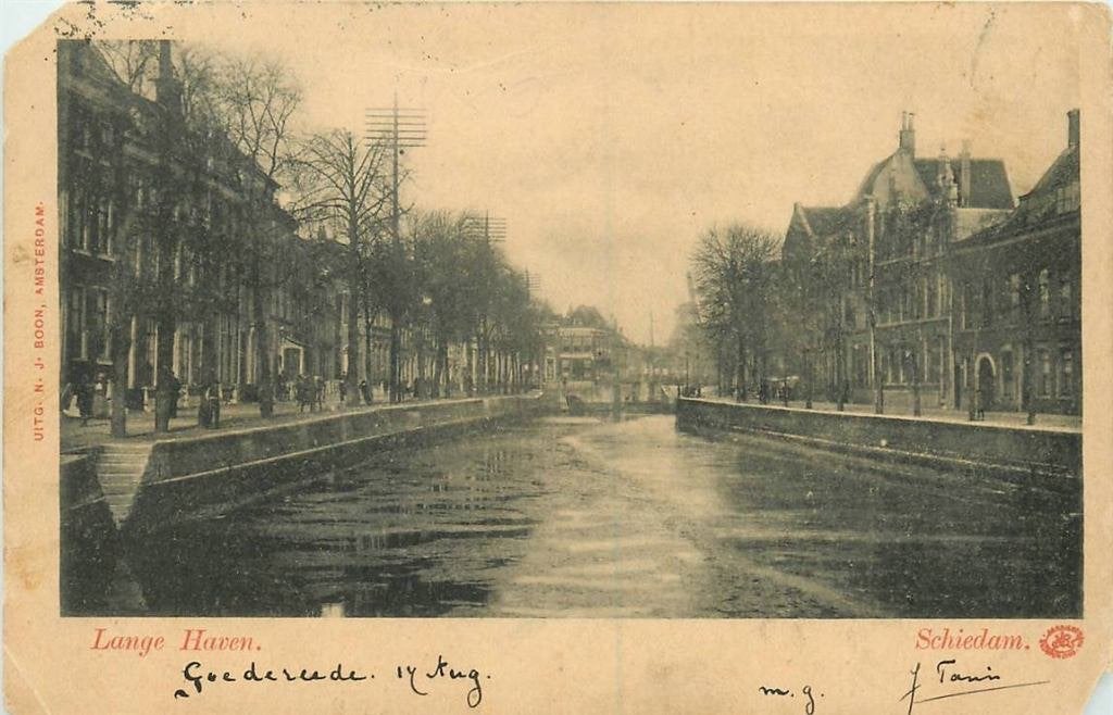 388-539-031 Schiedam Lange Haven, Verzenden, Voor 1920, Zuid-Holland