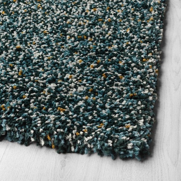 Ikea Vindum vloerkleed petrol gemeleerd 170x230, Ophalen, Zo goed als nieuw