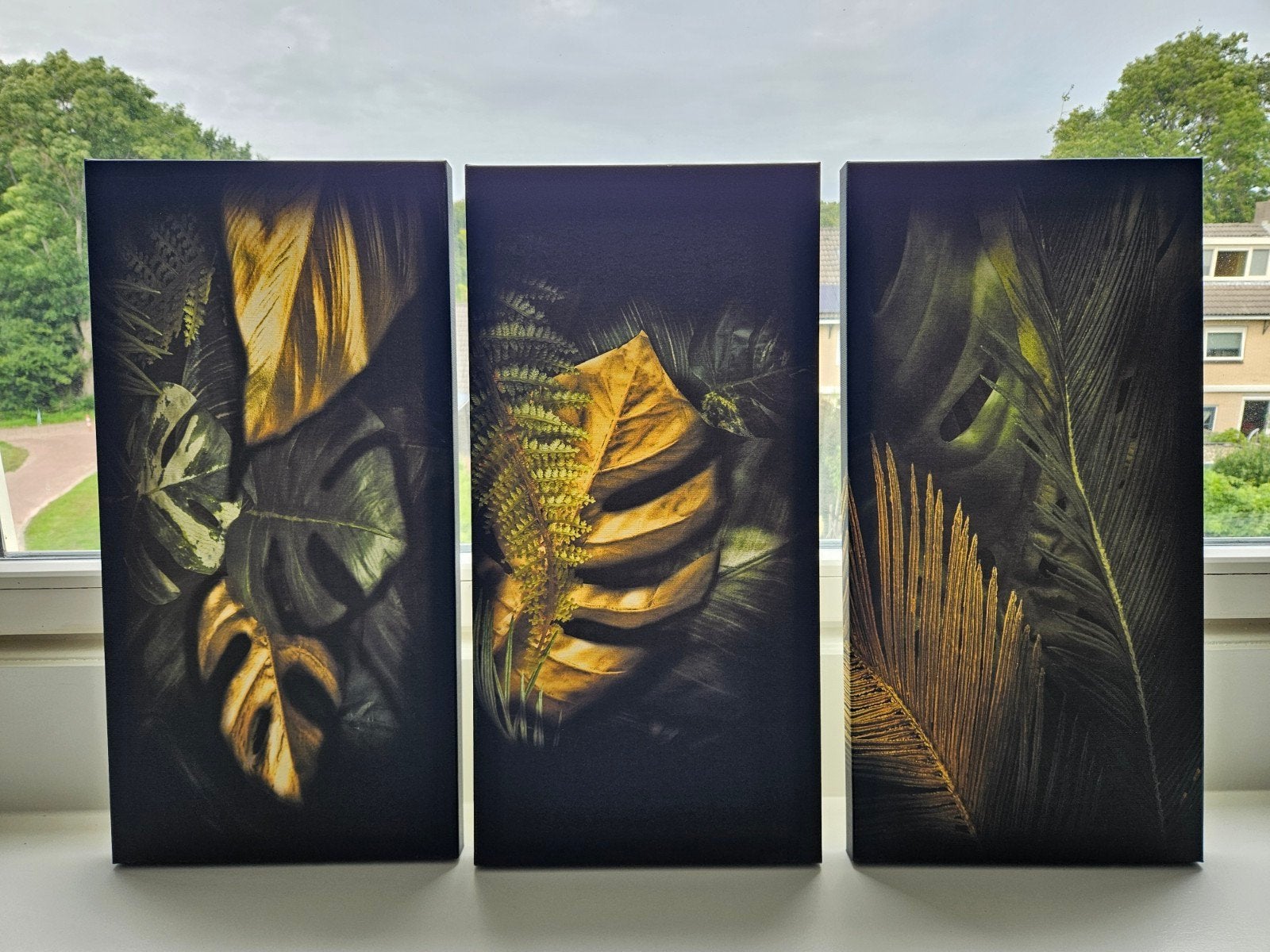 Drieluik Canvas met Tropische Bladeren, Ophalen, 50 – 75, 75 tot 100 cm, Print