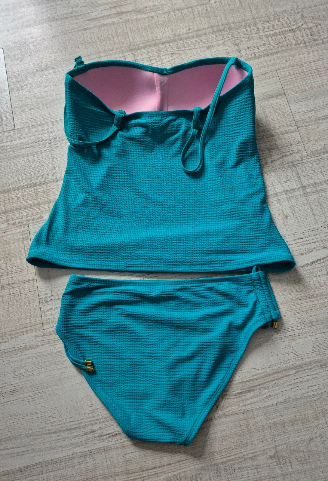 Livera tankini set, broekje 36, top 38 B/C, Blauw, Ophalen of Verzenden, Bikini, Gedragen