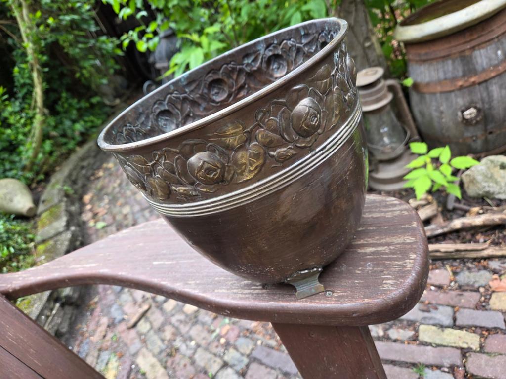 Antieke Koperen Bloempot - Jugendstil/Art Nouveau Daalderop, Ophalen