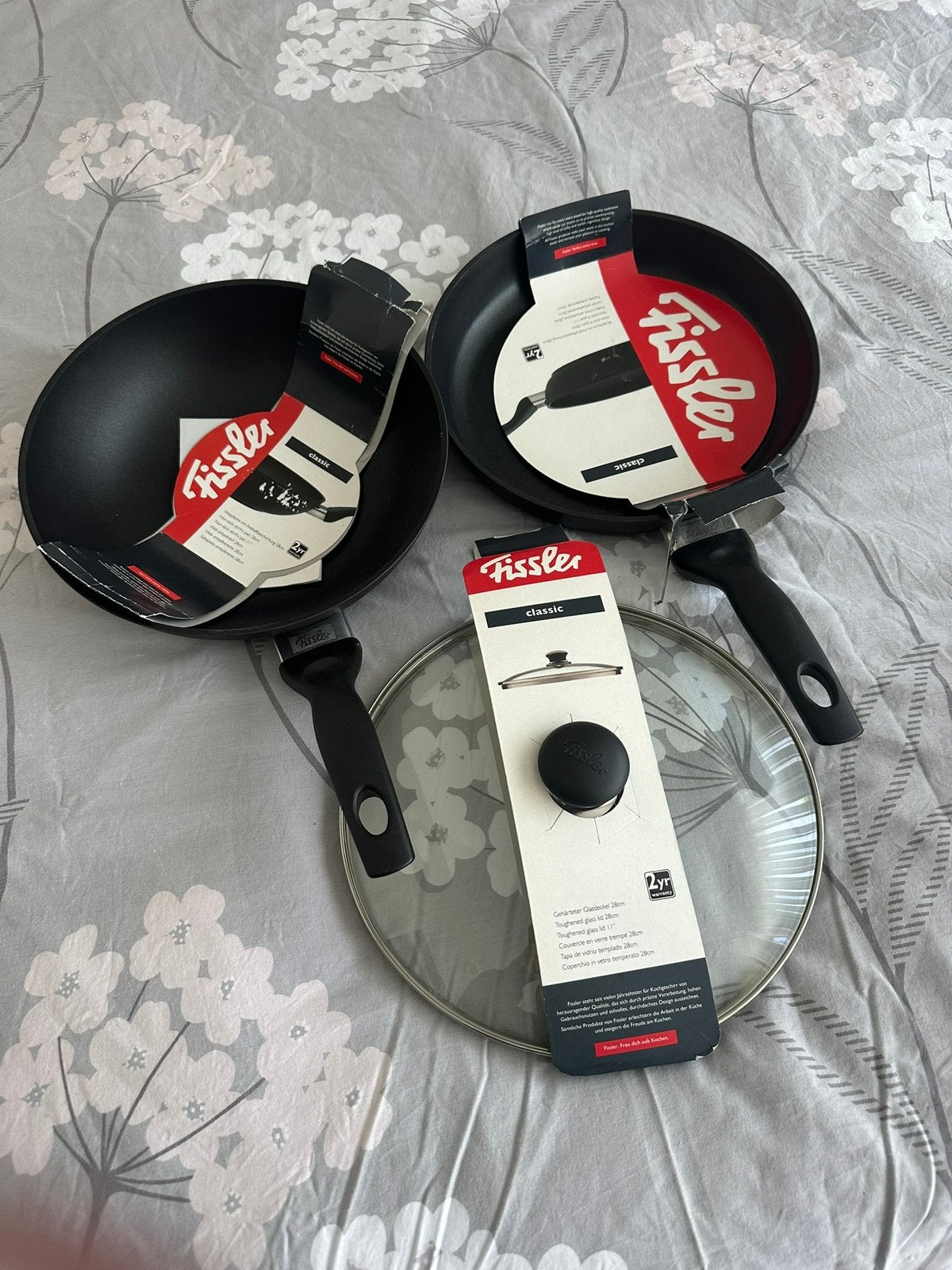 Fissler Classic pannenset – nieuw met labels – 28 cm, Ophalen of Verzenden, Nieuw, Rvs, Pannenset