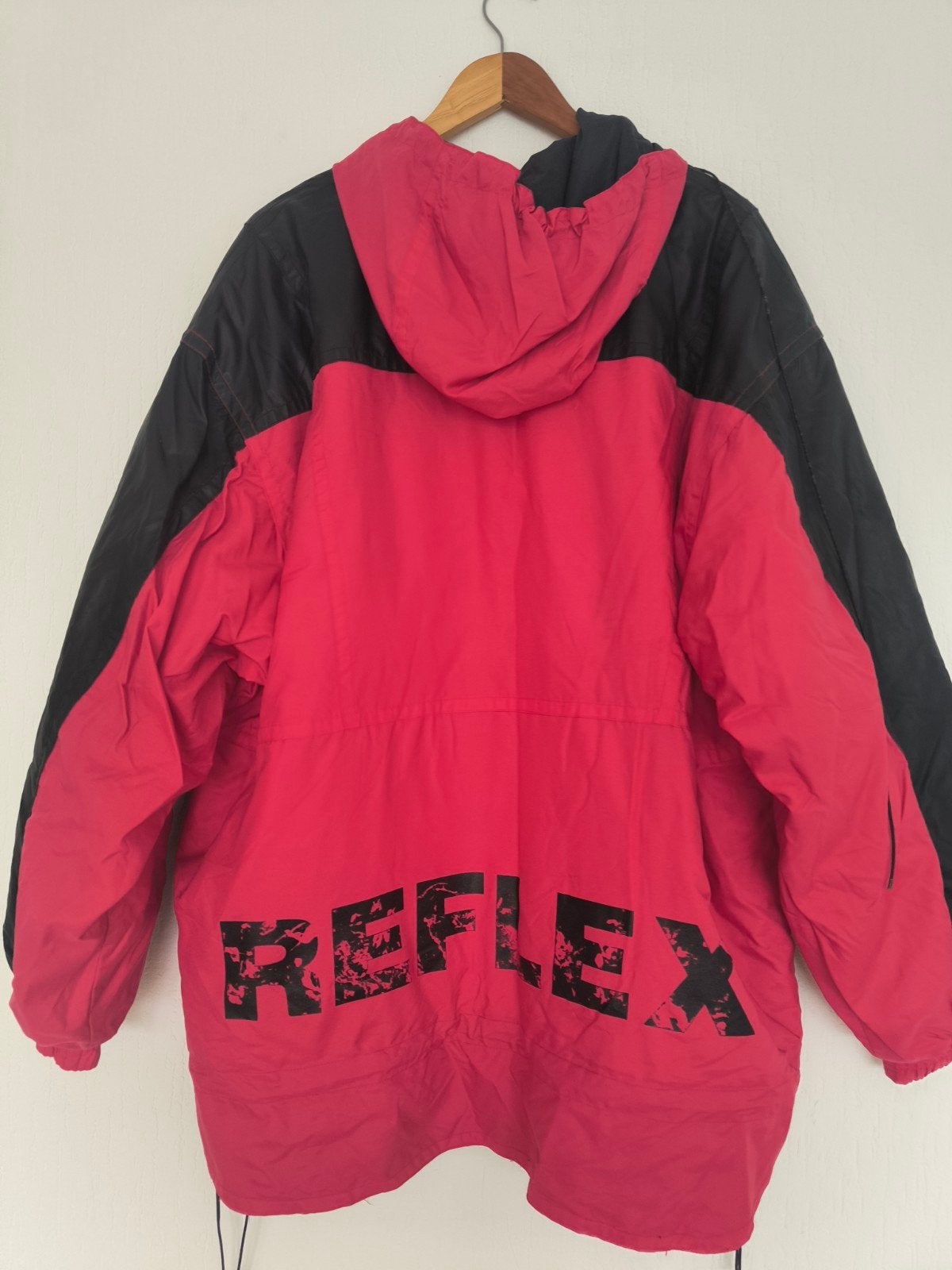 Vintage Reflex Ski Anorak Jas - Rood/Zwart - Maat XL, Maat 46/48 (XL) of groter, Reflex, Ophalen of Verzenden, Gedragen
