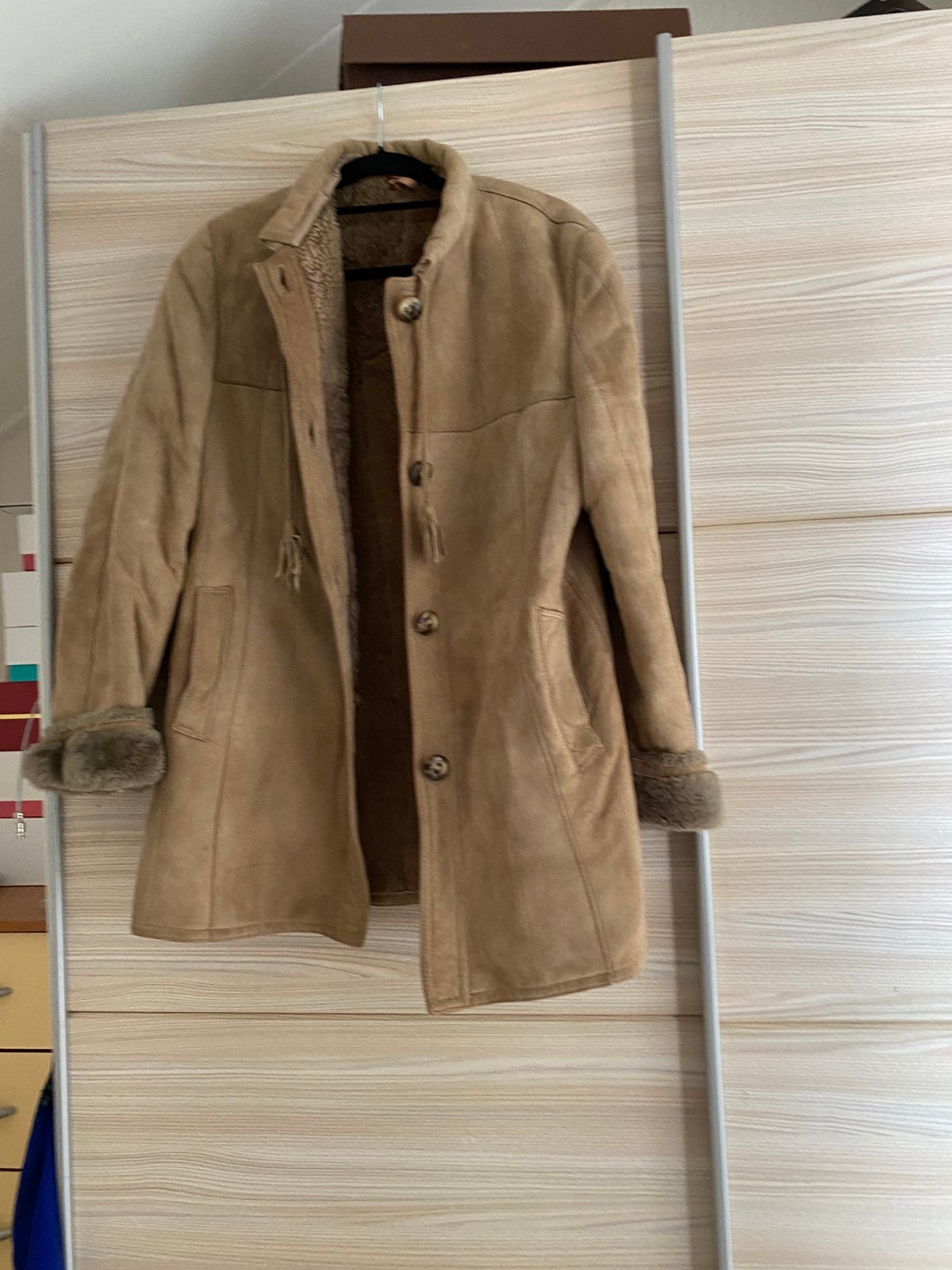 Mooie Lammy Coat, Verzenden, Gedragen, Maat 36 (S), Bruin