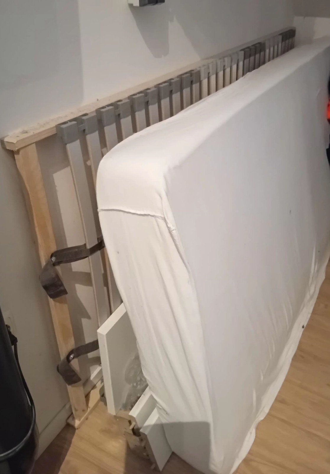 Zgan wit eenpersoonsbed 90x200 met lattenbodem & matras, Ophalen, 90 cm, Eenpersoons, Wit