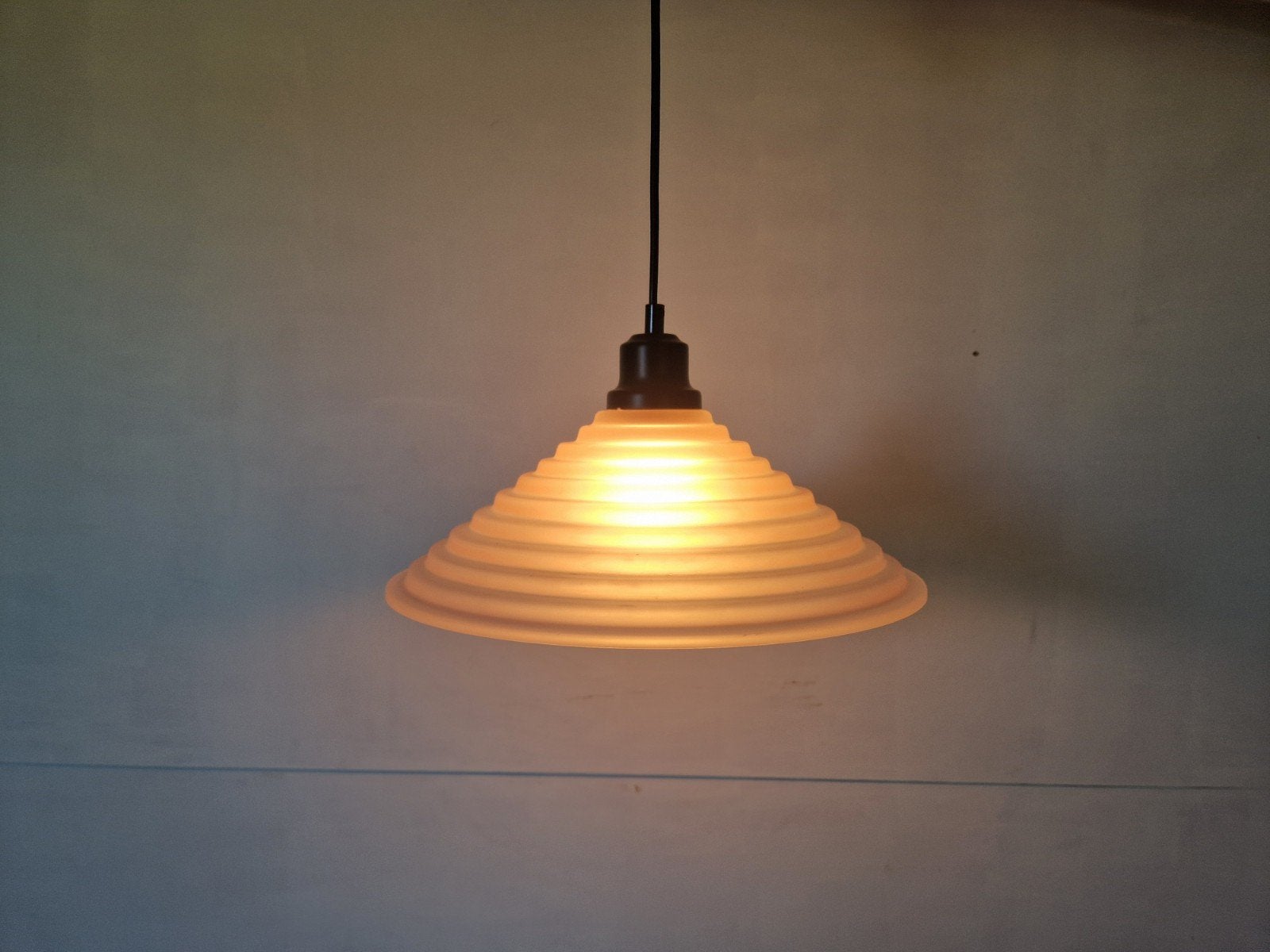 Vintage postmoderne glazen hanglamp, Onbekend, Ophalen of Verzenden, Onbekend, Onbekend