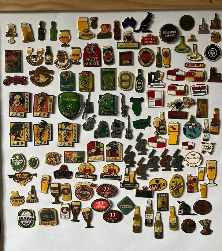 Grote collectie bierpins speldjes pins ook los te koop, Gebruikt, Ophalen of Verzenden, Nvt, Nvt