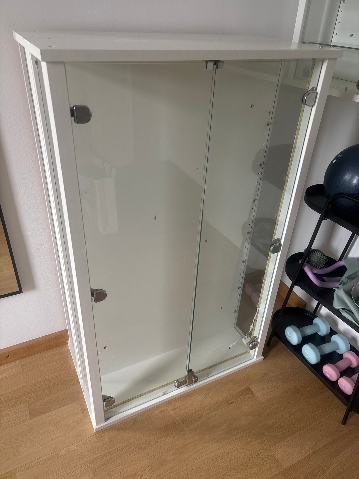 Twee Livarno Lidl vitrinekasten - wit, Ophalen, Gebruikt, 100 tot 150 cm, 50 tot 100 cm