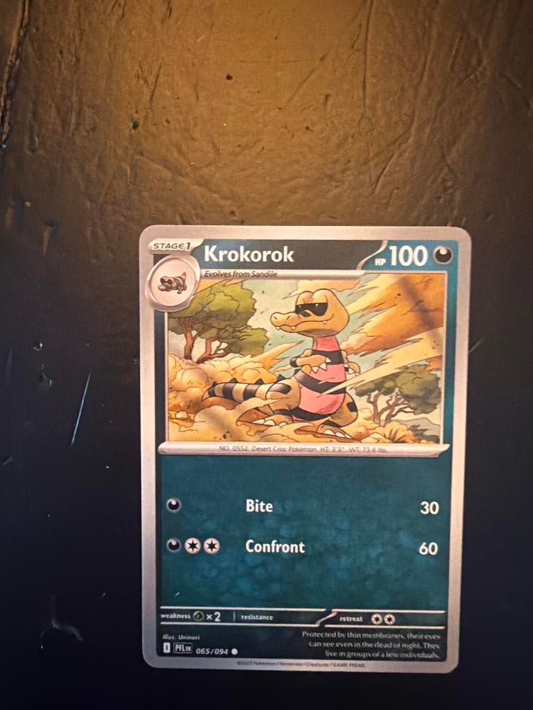 Krokorok 065/094 - Pokémonkaart, Ophalen of Verzenden, Zo goed als nieuw, Losse kaart