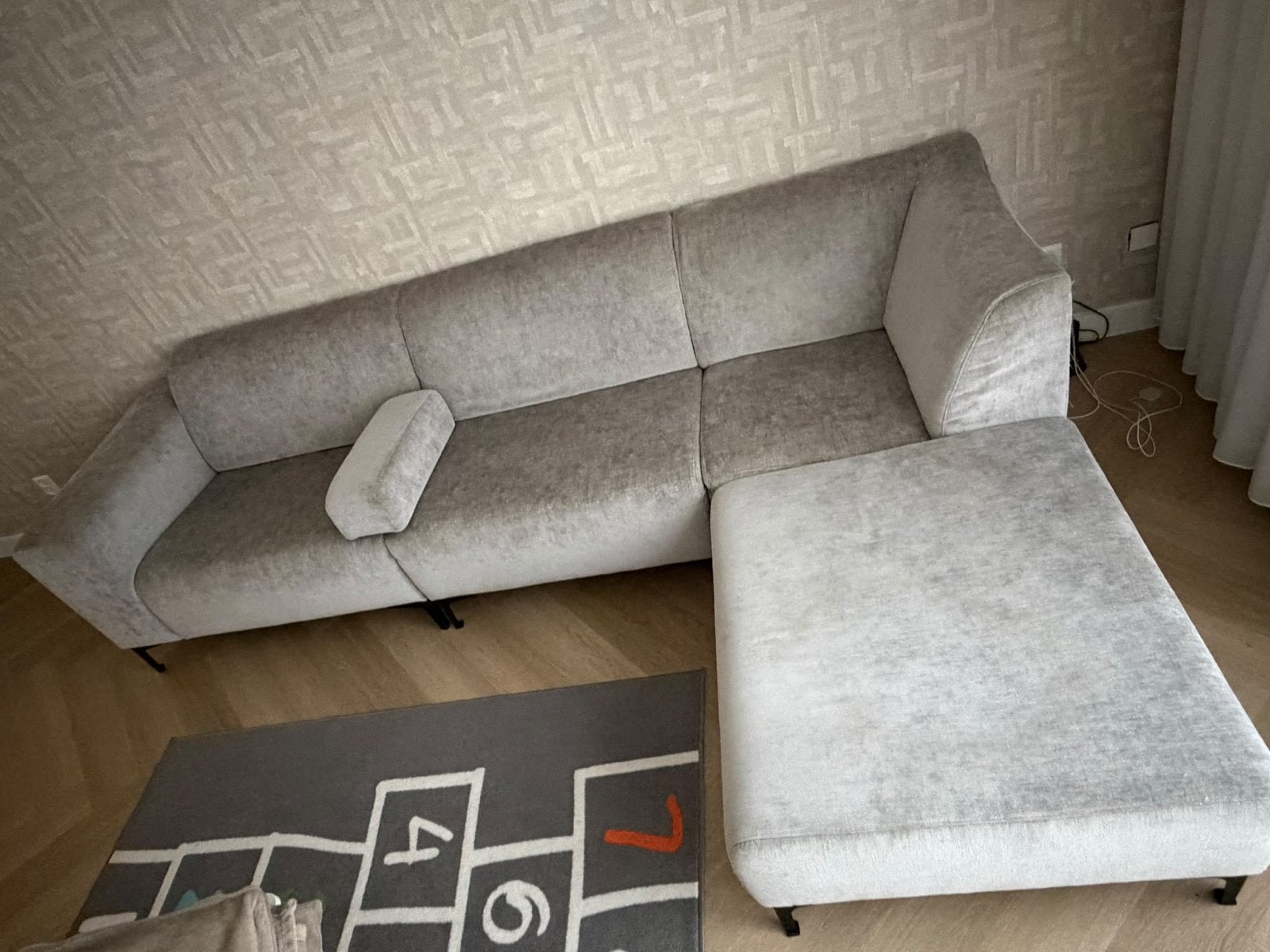 Moderne hoekbank 270 x 160, Ophalen, Gebruikt, Stof