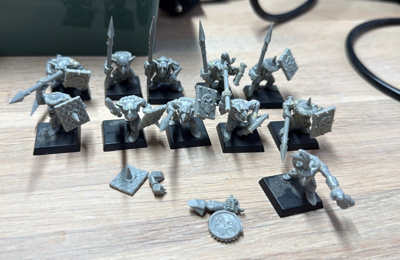 Warhammer Orcs & Goblins 10x goblin #2, Ophalen of Verzenden, Zo goed als nieuw, Warhammer