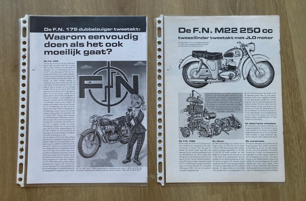 Map met documentatie over F.N.  Motoren, Motoren, Verzenden, Harley-Davidson of Buell