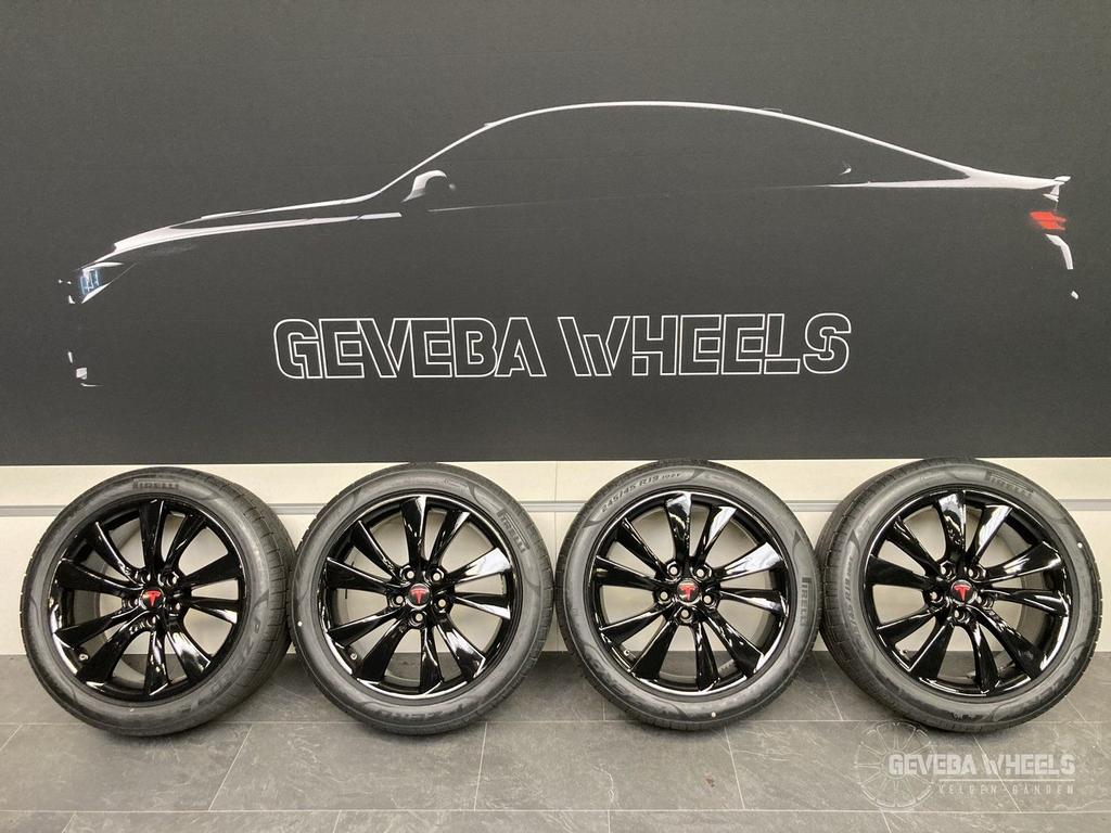 19” originele Tesla Model S velgen + nieuwe banden 5x120 102, 19 inch, -, -, Banden en Velgen