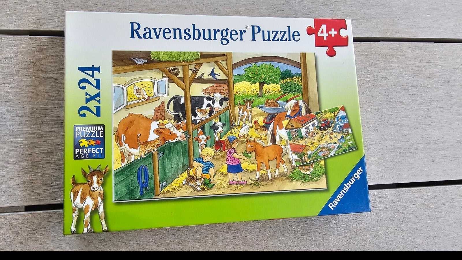 Ravensburger Legpuzzel Boerderij 2x24 stukjes, Ophalen of Verzenden, Minder dan 500 stukjes, Zo goed als nieuw, Legpuzzel