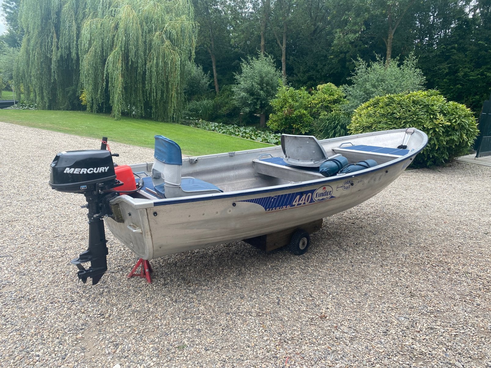 Linder Fishing 440 met Mercury 5pk Fourstroke, Ophalen, Z, Z, Aluminium