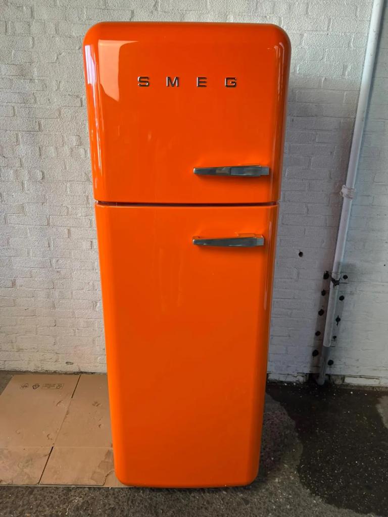SMEG Retro Koelvriescombinatie Jaren '50 Stijl - Outlet, Ophalen, Nieuw, Oranje, Smeg