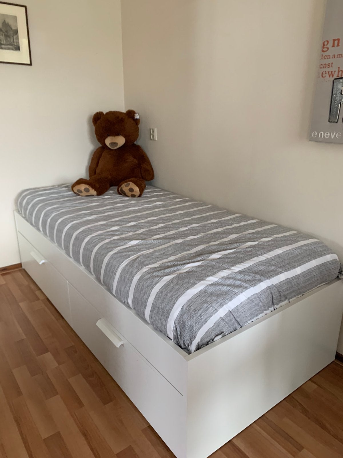Bed inclusief matras, Ophalen, 90 cm, Eenpersoons, Zo goed als nieuw