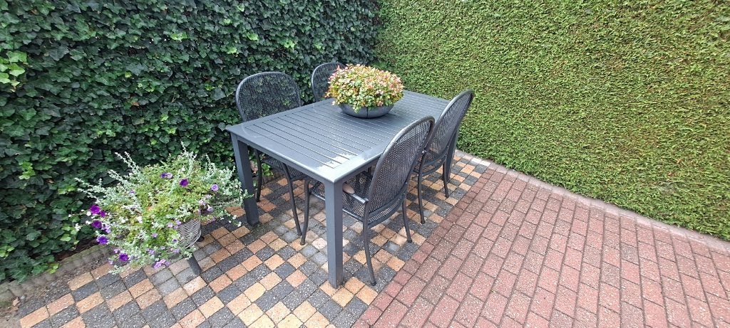 tuintafel met 4 stoelen, Ophalen, Zo goed als nieuw, Tuinset, Eettafel