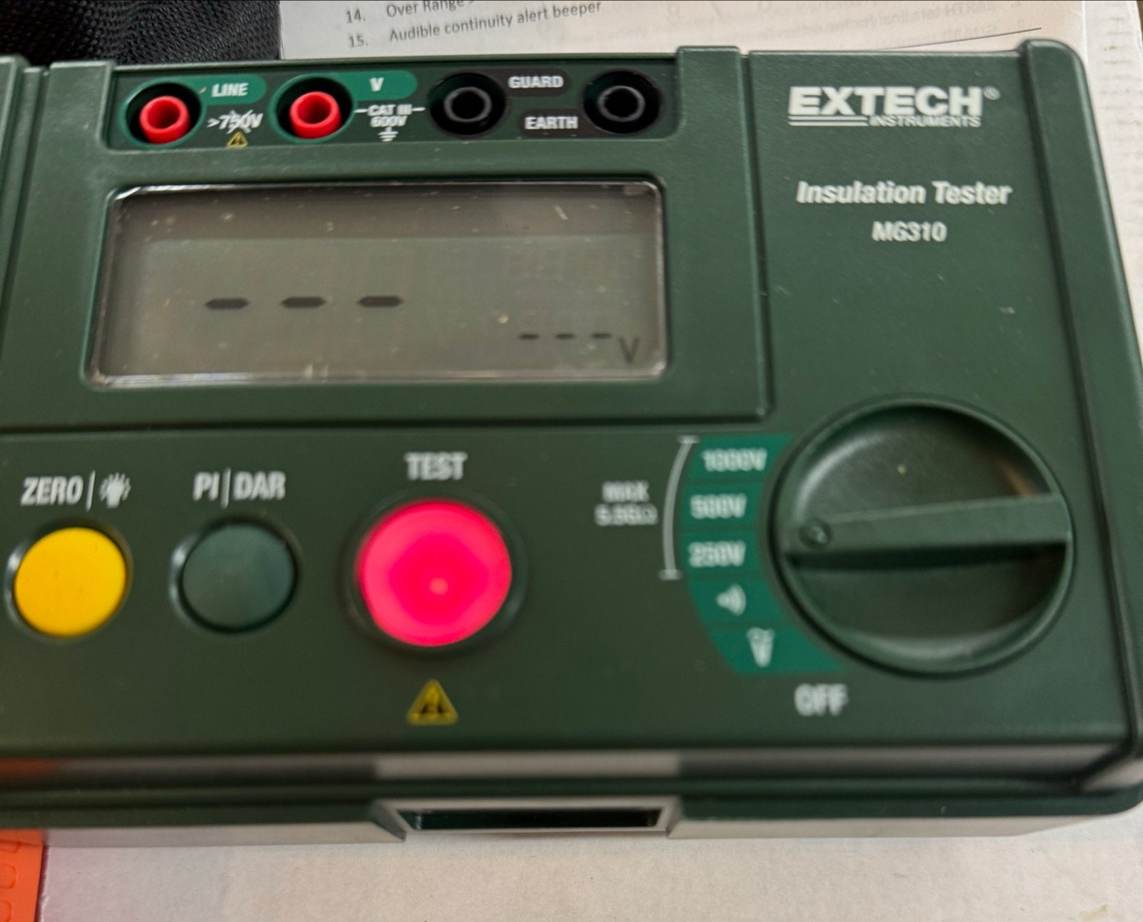 Extech MG310 Isolatietester - Nieuwstaat, Ophalen of Verzenden, Zo goed als nieuw, Elektriciteit