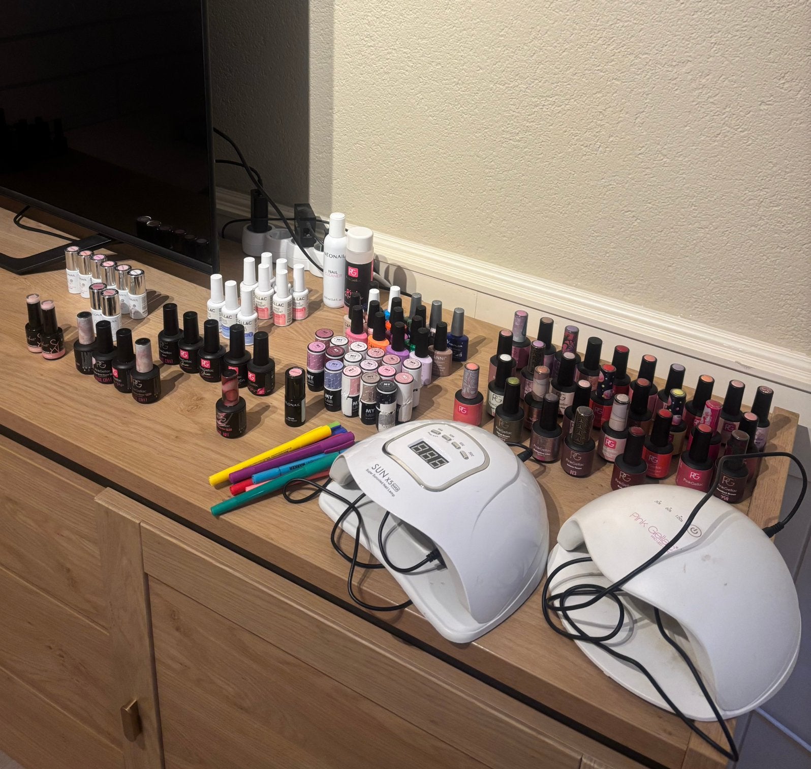 Complete set gellak/biab + lamp, Verzenden, Zo goed als nieuw, Overige kleuren, Handen en Nagels