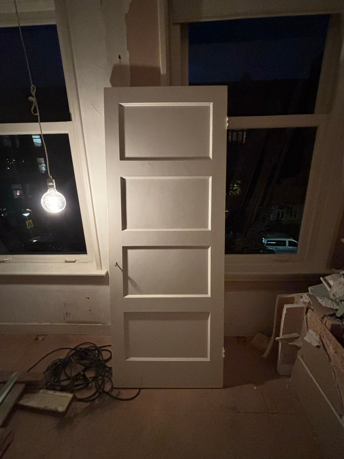 Witte binnendeur met 4 panelen - Zo goed als nieuw, 80 tot 100 cm, Binnendeur, Ophalen of Verzenden, Zo goed als nieuw