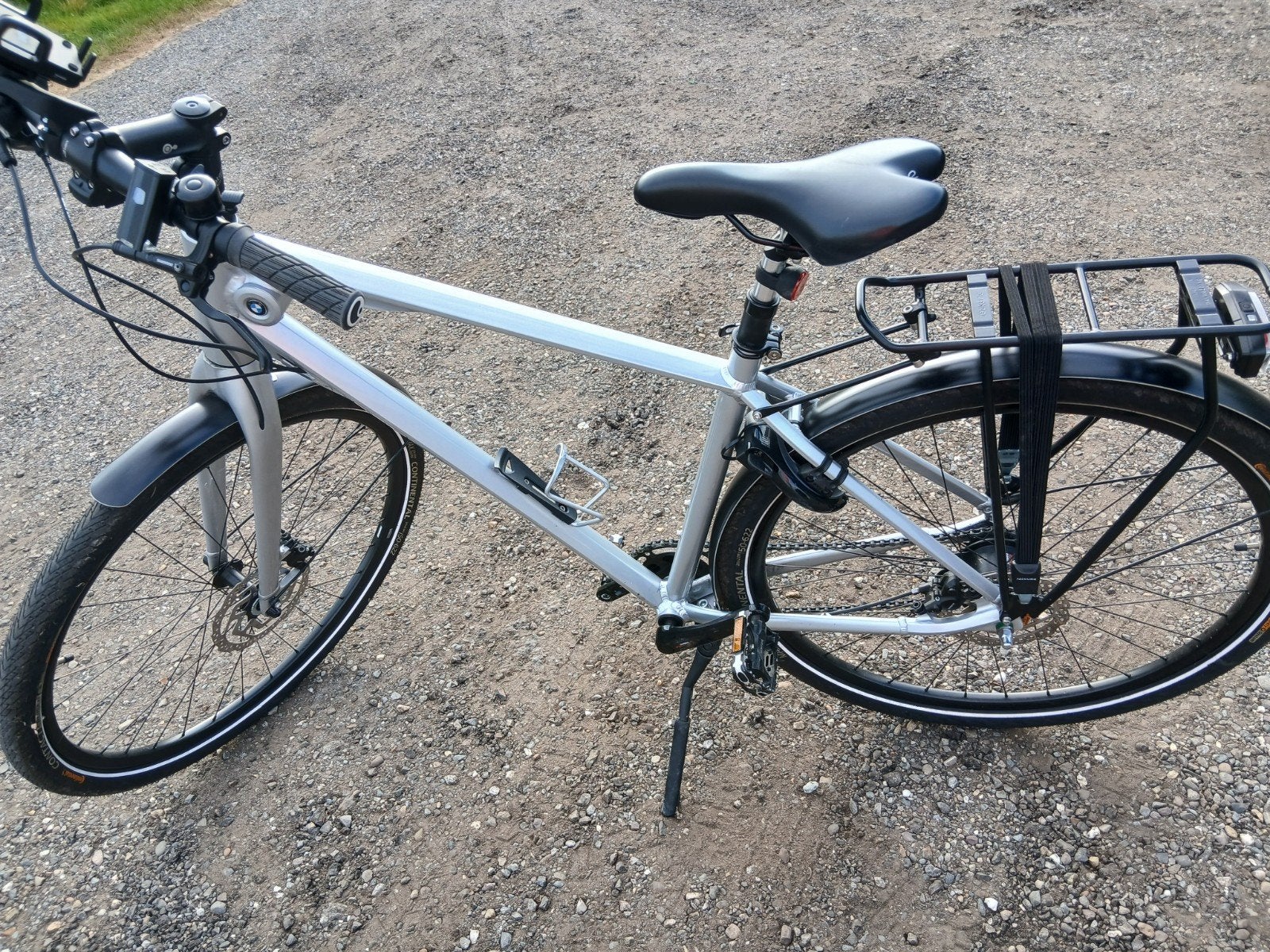 BMW fiets met schijfremmen en bagagedrager, Gebruikt, Schijfrem, 53 tot 57 cm, Ophalen